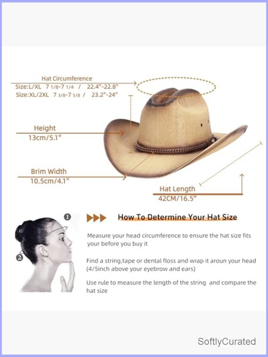 Straw Cowboy Hat with Cattleman Crease, Wide Brim Western Unisex